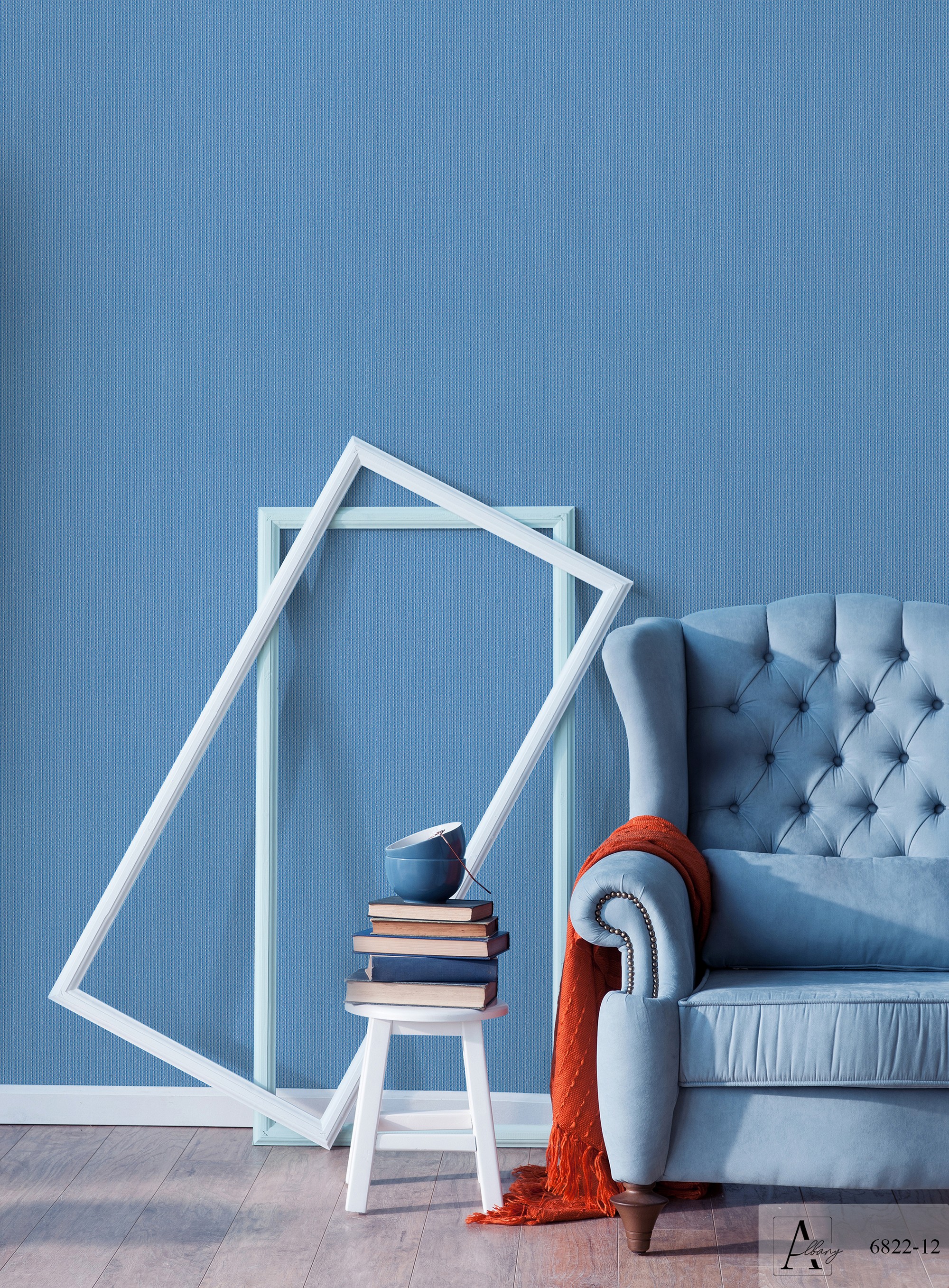 Giấy dán tường màu xanh biển Albany 6822-12